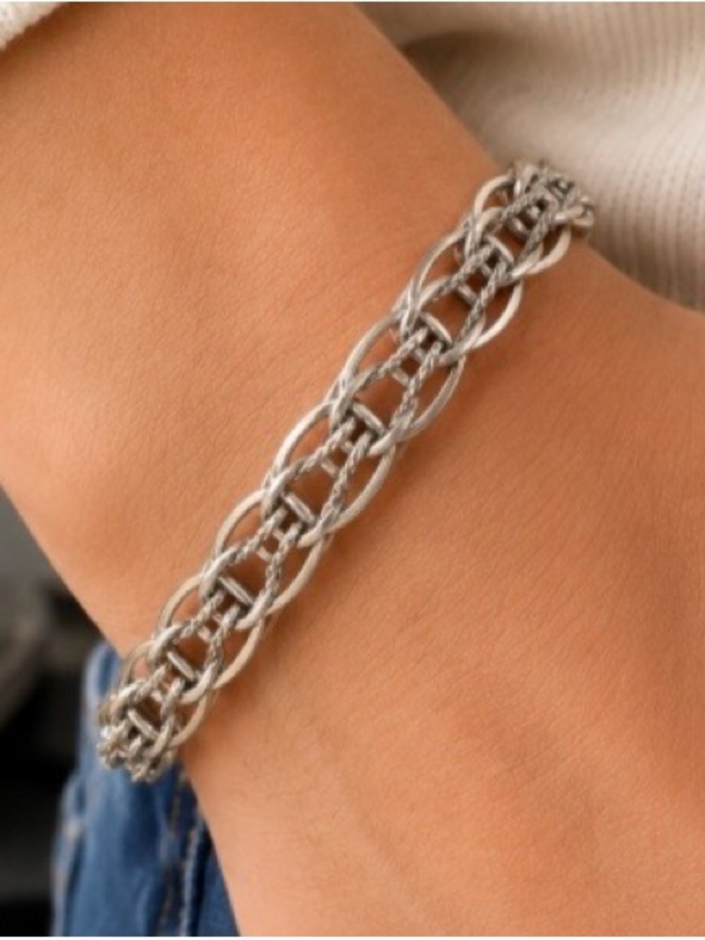 Vintage Elco Sterling Silver Charm Bracelet 7.25" Double Link 20g Elegant
